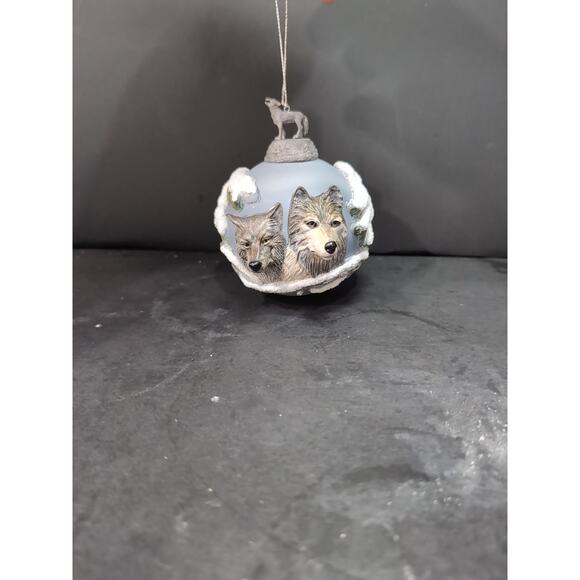 Eyes of the Wild Wolf Ornament, Bradford Edition, Vintage‎ Christmas Decor, 1999 - Picture 1 of 8